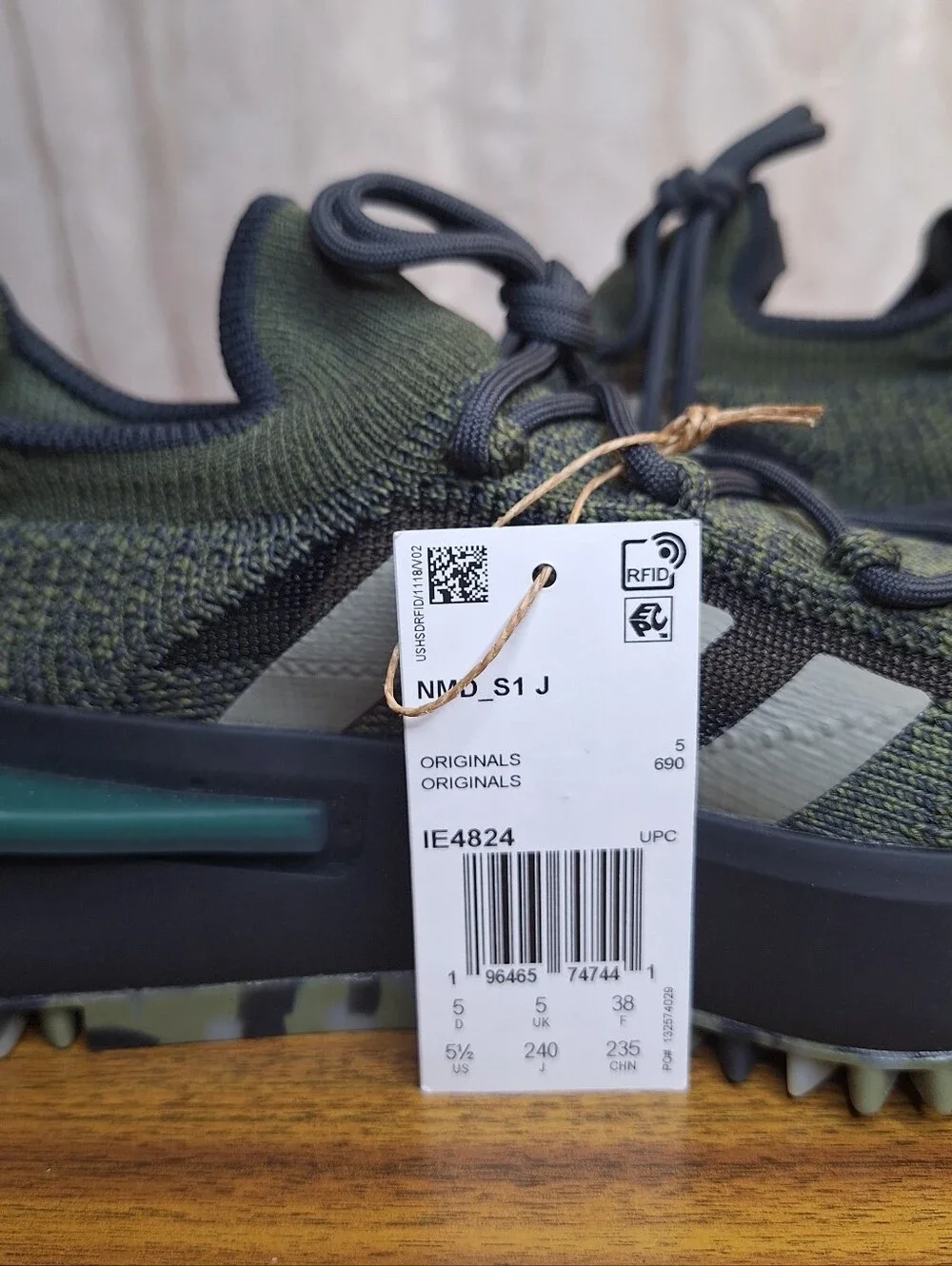 Adidas NMD_S1 J Focus Olive Green Knit Womens 7  | Mens 5.5 Youth 5.5 Sneakers